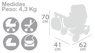 Коляска-трасформер для кукол 3 в 1 серии Мария, 75 см.  